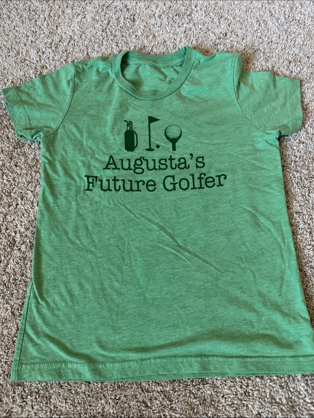 Masters Golf T-shirt, Augusta's Future Golfer Kids T-Shirt - Green